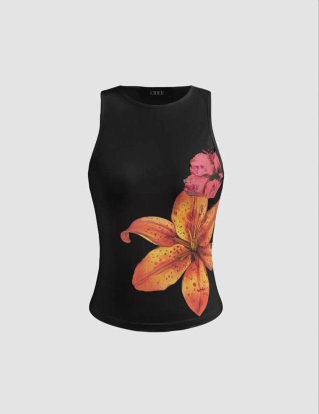 Side Flowers Printed Top