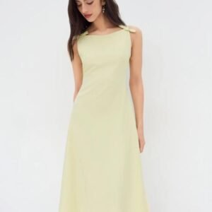 Sleeveless light Yellow Frock