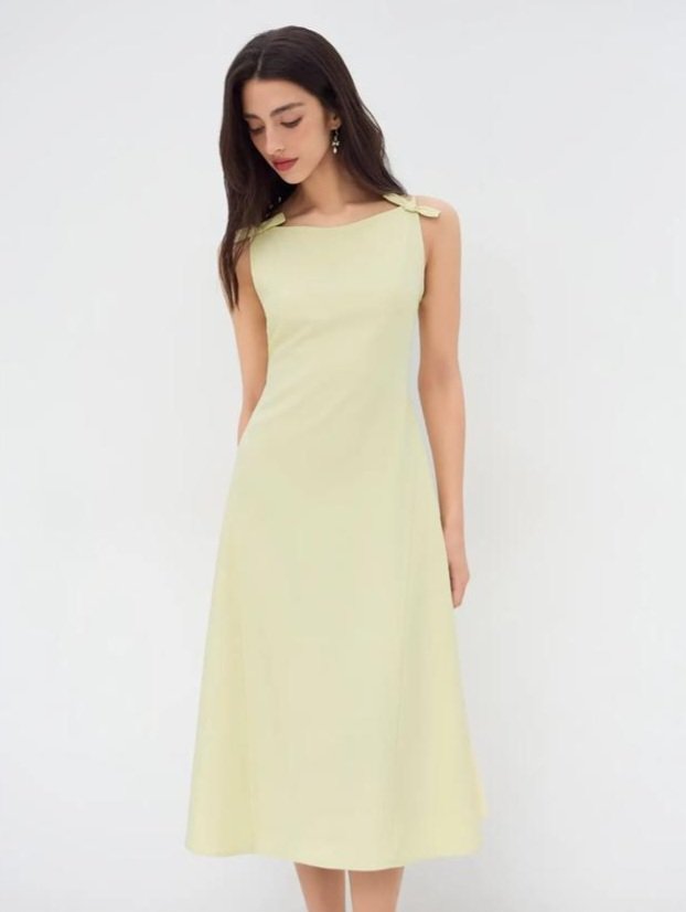 Sleeveless light Yellow Frock