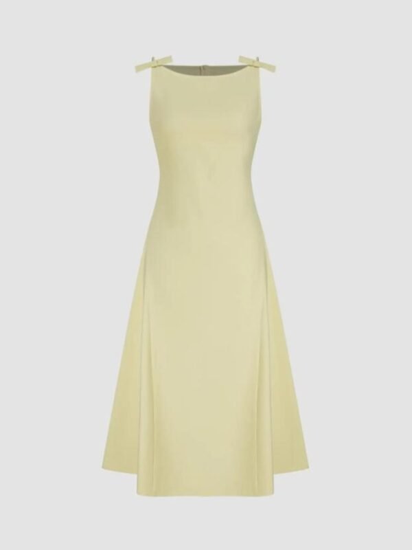 Sleeveless light Yellow Frock - Image 2
