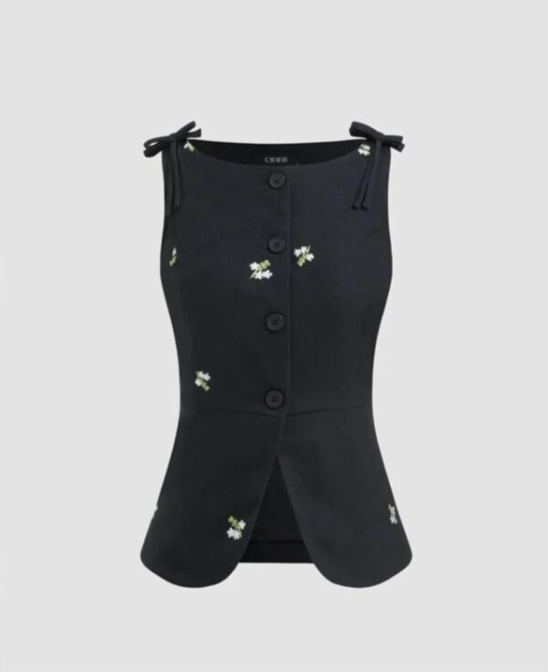 Sleeveless Top - Black - Image 2