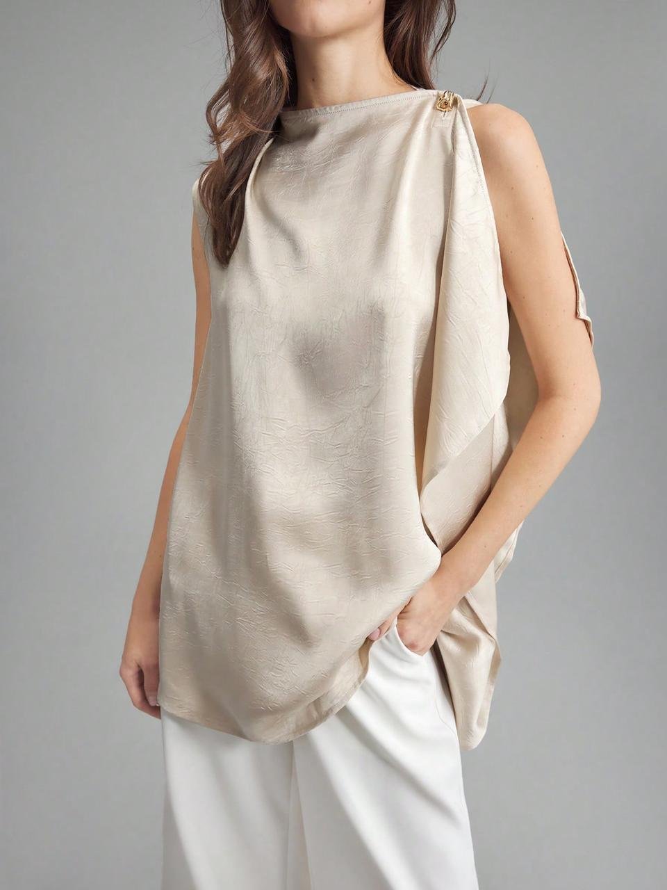 Satin Cream Top