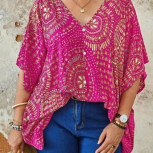 Pink Printed Kaftan