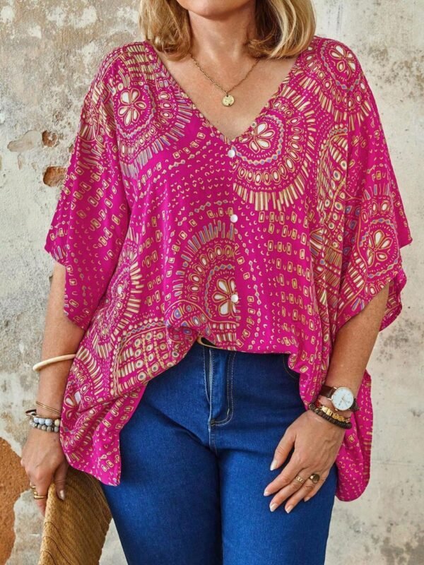 Pink Printed Kaftan