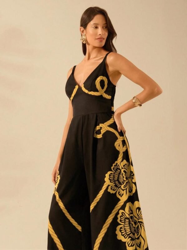 Black & Yellow Floral Dress