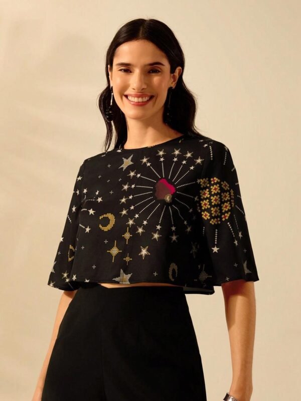 Black Lace Crop Top