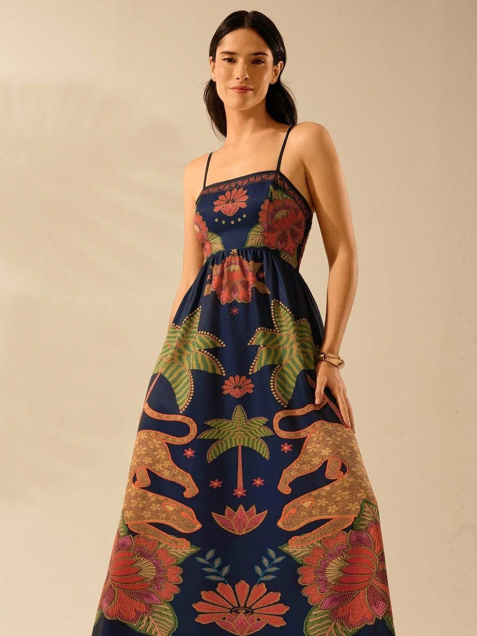 Floral Folk Maxi Dress