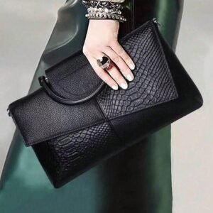 Noir Textured Clutch
